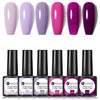 Nude Glittery Gel Nail Polish Set of 6